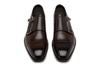 Zapatos con correa Elkan de cuero bruñido