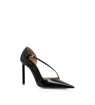 Zapatos de tacón asimétricos de charol