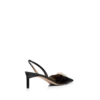 Zapatos de tacón con correa trasera de piel brillante