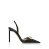 Zapatos de tacón con correa trasera T Latch de piel flexible
