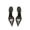 Zapatos de tacón con correa trasera T Latch de piel flexible