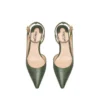 Zapatos de tacón con talón abierto y cierre de padlock en piel de ante con efecto lagarto Zapatos de tacón con talón abierto y cierre de padlock en piel de ante con efecto lagarto