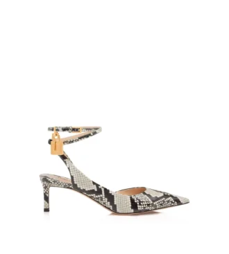 Zapatos de tacón con talón abierto y estampado de pitón