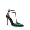 Zapatos de tacón con tira en T de pitón estampado Zapatos de tacón con tira en T de pitón estampado