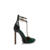 Zapatos de tacón con tira en T de pitón estampado Zapatos de tacón con tira en T de pitón estampado