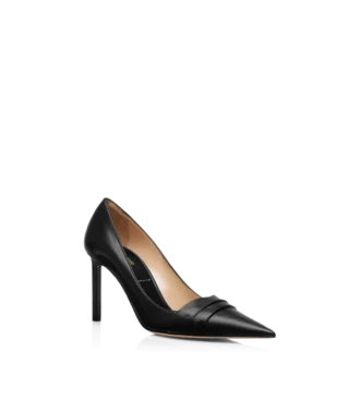 Zapatos de tacón de charol y cuero