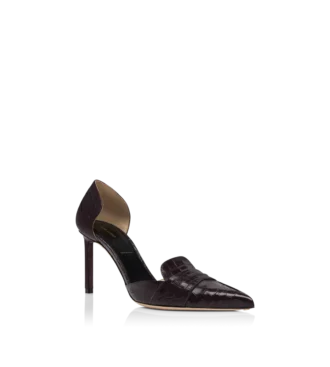 Zapatos de tacón Eva D’Orsay de piel de cocodrilo estampada brillante